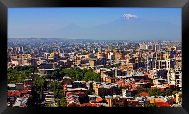 View on Mt. Ararat at Yerevan city Framed Print by Mikhail Pogosov