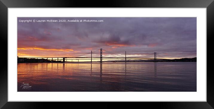 Sunset Across the Forth Framed Mounted Print by Lauren McEwan