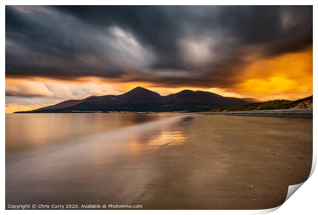 Murlough Beach Mourne Mountains County Down Northern Ireland Print by Chris Curry