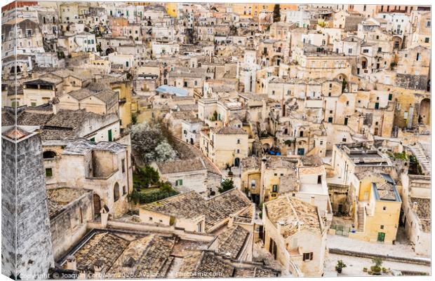Panoramas of the ancient medieval city of Matera, in Italy. Canvas Print by Joaquin Corbalan