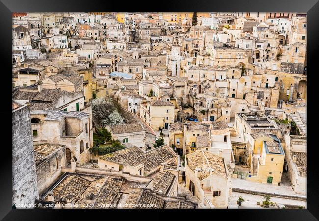 Panoramas of the ancient medieval city of Matera, in Italy. Framed Print by Joaquin Corbalan