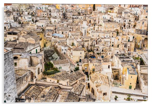 Panoramas of the ancient medieval city of Matera, in Italy. Acrylic by Joaquin Corbalan