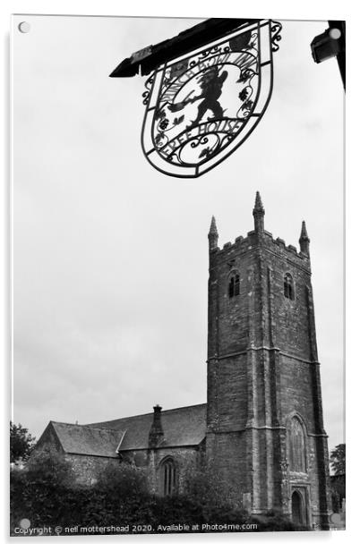 St Marnarck's Church, Lanreath, Cornwall Acrylic by Neil Mottershead