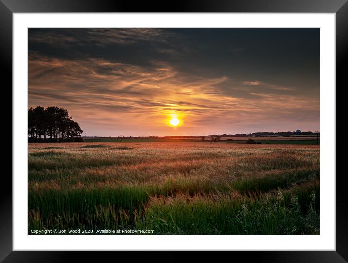 Norfolk Sunset Framed Mounted Print by Jon Wood