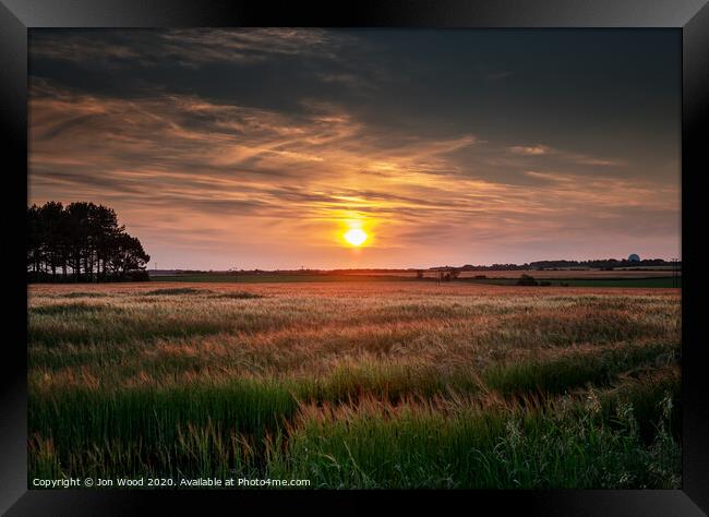 Norfolk Sunset Framed Print by Jon Wood