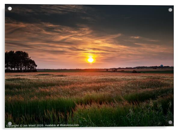 Norfolk Sunset Acrylic by Jon Wood