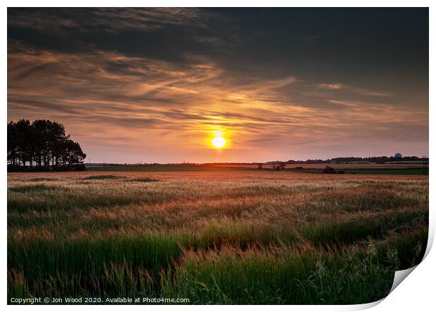 Norfolk Sunset Print by Jon Wood