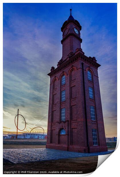 The Dock Clock Tower in the Middlehaven. Print by Phill Thornton