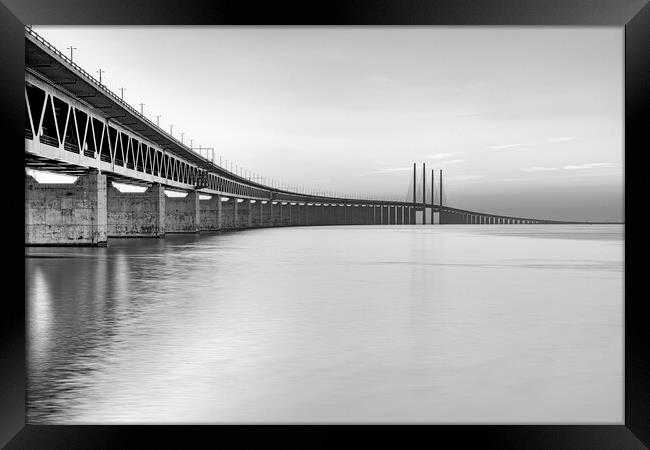 Oresunds Bridge Hi Key Edit Framed Print by Antony McAulay