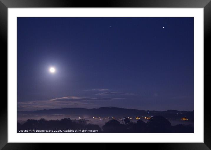 Moon & mars Framed Mounted Print by Duane evans