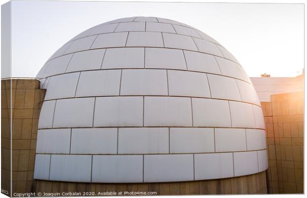 Exterior of the planetarium dome seen from outside, where science is studied. Canvas Print by Joaquin Corbalan