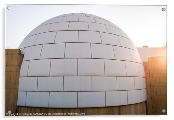 Exterior of the planetarium dome seen from outside, where science is studied. Acrylic by Joaquin Corbalan