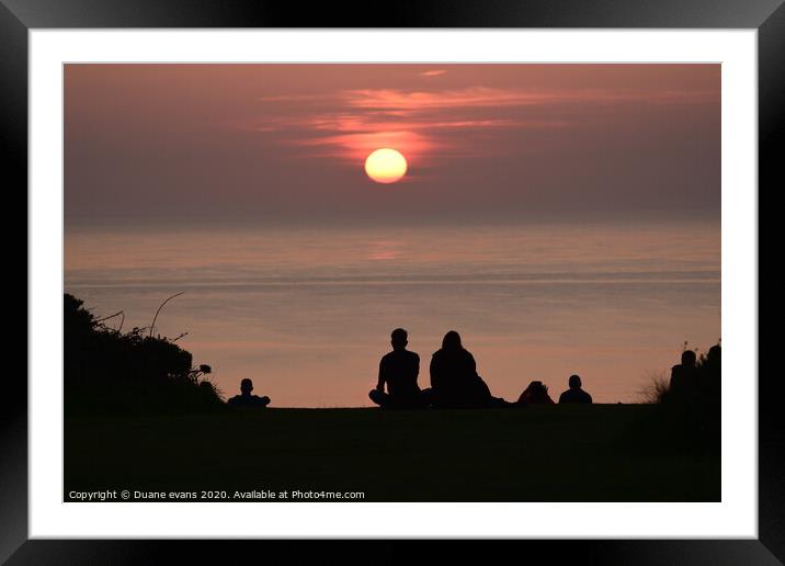Sunset watch Framed Mounted Print by Duane evans