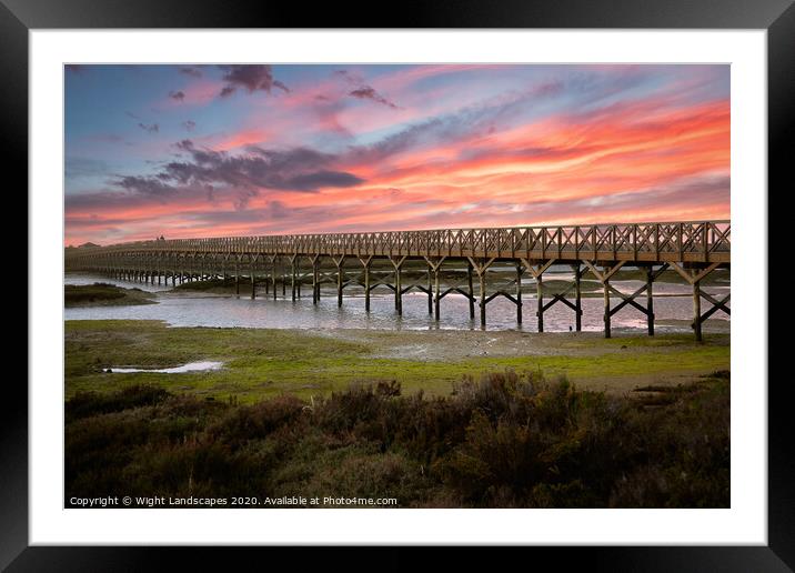 Quinta do Lago The Wooden Bridge Sunset Framed Mounted Print by Wight Landscapes