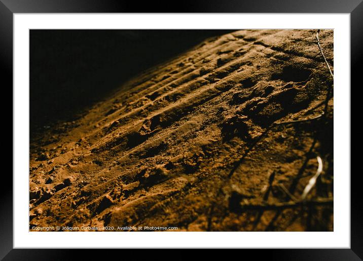 Golden sand texture in nature dune Framed Mounted Print by Joaquin Corbalan