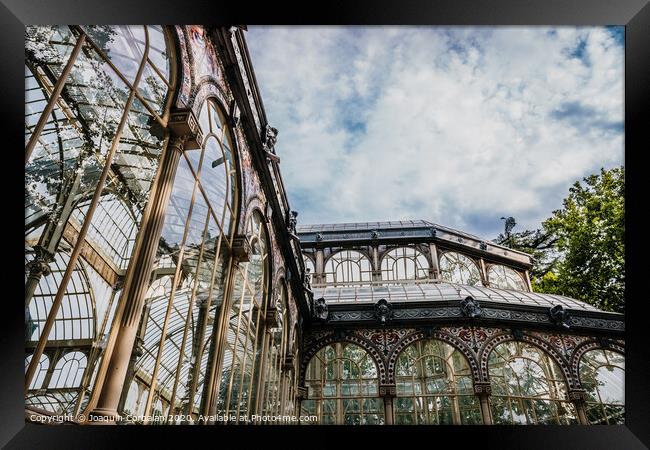 Exterior of the Crystal Palace in Madrid, a must for tourists, in the Retiro Park. Framed Print by Joaquin Corbalan