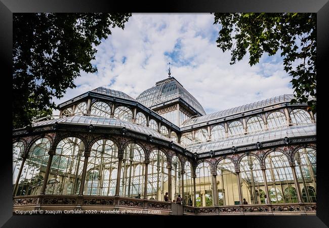 Exterior of the Crystal Palace in Madrid, a must for tourists, in the Retiro Park. Framed Print by Joaquin Corbalan