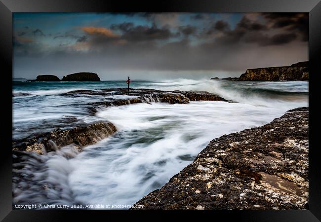 Ballintoy Storm County Antrim Northern Ireland Framed Print by Chris Curry