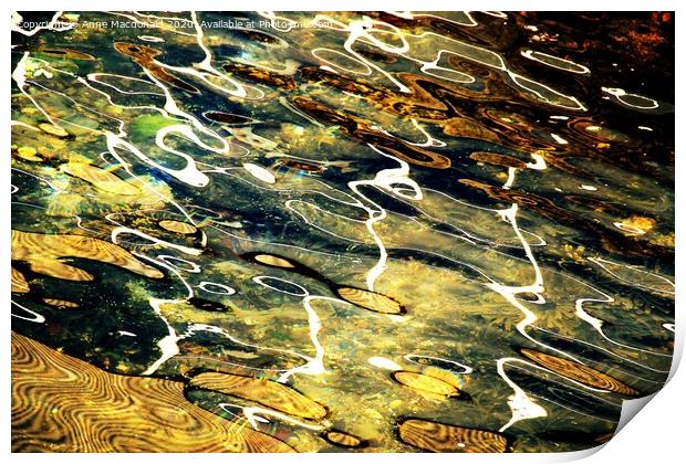 Reflections In Rippling Water Print by Anne Macdonald