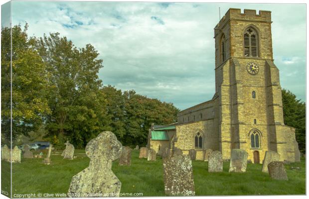 Church of "St.Mary the Virgin" in Stoke Bruerne Canvas Print by Clive Wells