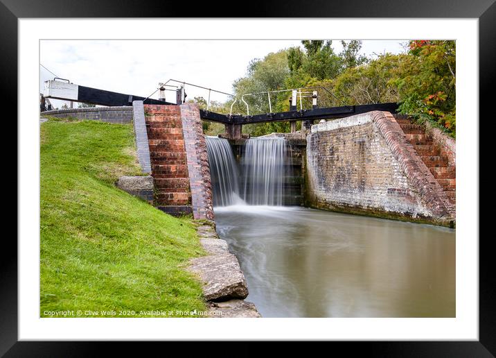 Abstract Overflowing lock gates Framed Mounted Print by Clive Wells