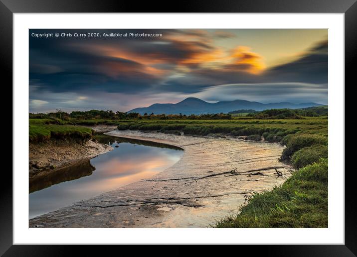 Mourne Mountains From Dundrum Bay County Down Nort Framed Mounted Print by Chris Curry