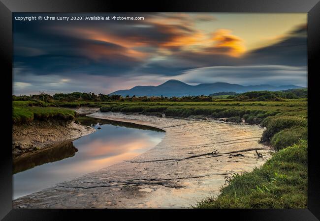 Mourne Mountains From Dundrum Bay County Down Nort Framed Print by Chris Curry