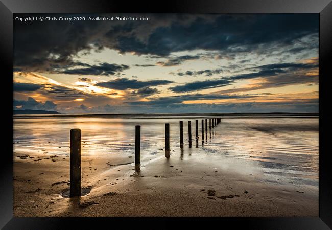 Portstewart Strand Sunset Northern Ireland  Framed Print by Chris Curry