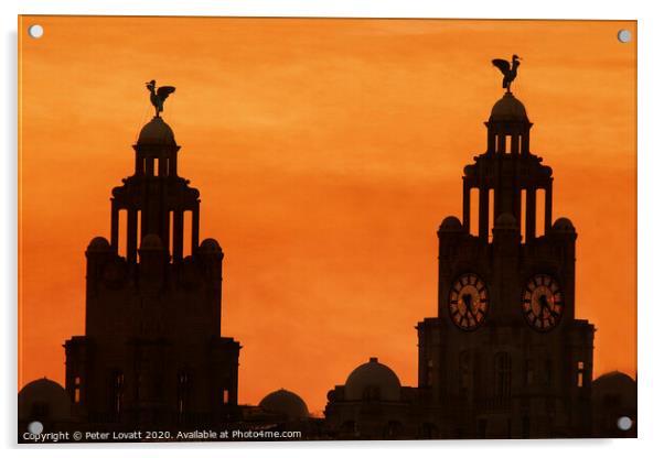 Liver Building, Liverpool Acrylic by Peter Lovatt  LRPS