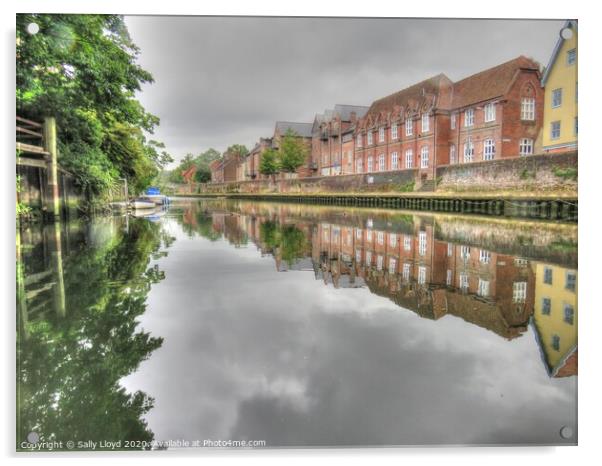 The Wensum Quayside, Norwich Acrylic by Sally Lloyd