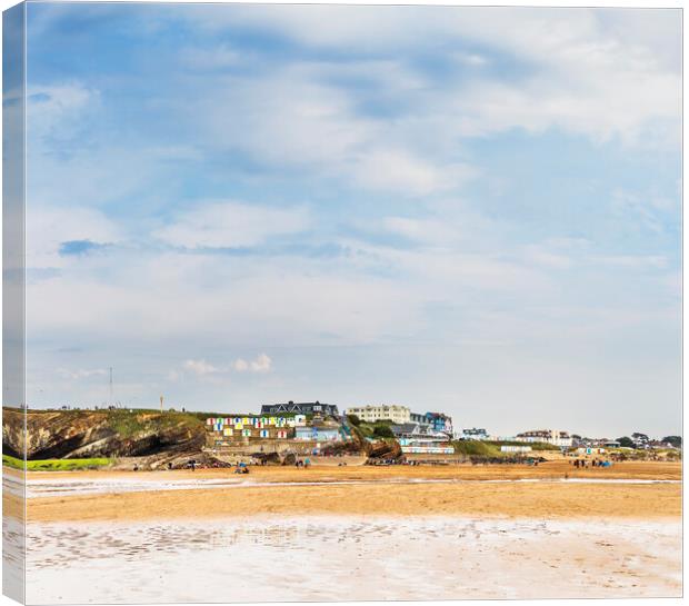  Bude from Summerleaze Beach, Cornwall Canvas Print by Maggie McCall