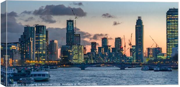 London Skyline From Westminster Bridge Canvas Print by Tylie Duff Photo Art