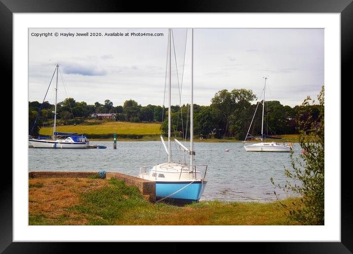 The Little Blue Boat Framed Mounted Print by Hayley Jewell