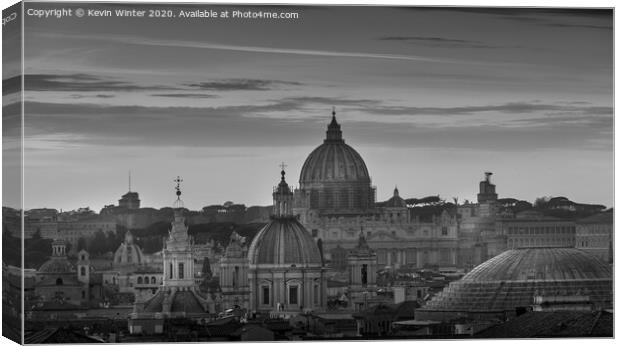 Vatican Rooftops of rome Canvas Print by Kevin Winter