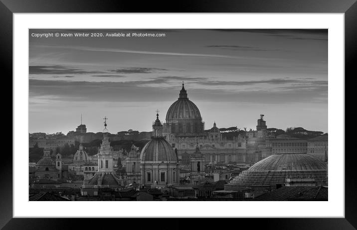 Vatican Rooftops of rome Framed Mounted Print by Kevin Winter