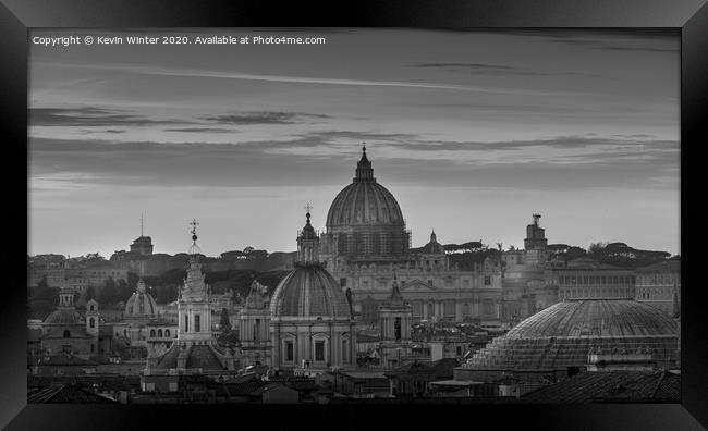 Vatican Rooftops of rome Framed Print by Kevin Winter