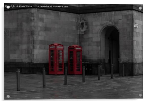 St Peters Phone Boxes Acrylic by Kevin Winter