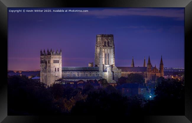 Durham Cathederal at night Framed Print by Kevin Winter