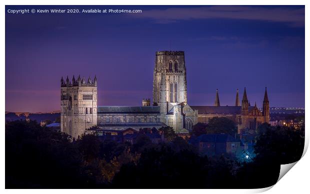 Durham Cathederal at night Print by Kevin Winter