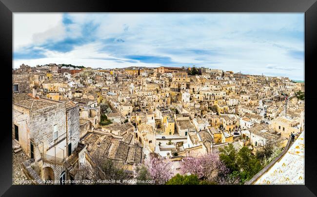 Panoramas of the ancient medieval city of Matera, in Italy. Framed Print by Joaquin Corbalan