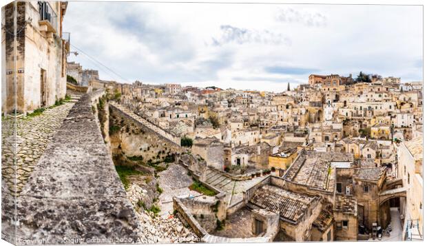 Panoramas of the ancient medieval city of Matera, in Italy. Canvas Print by Joaquin Corbalan
