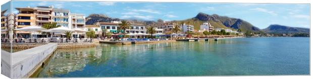 Puerto Pollensa Panoramic  Canvas Print by Louise Godwin