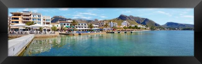 Puerto Pollensa Panoramic  Framed Print by Louise Godwin