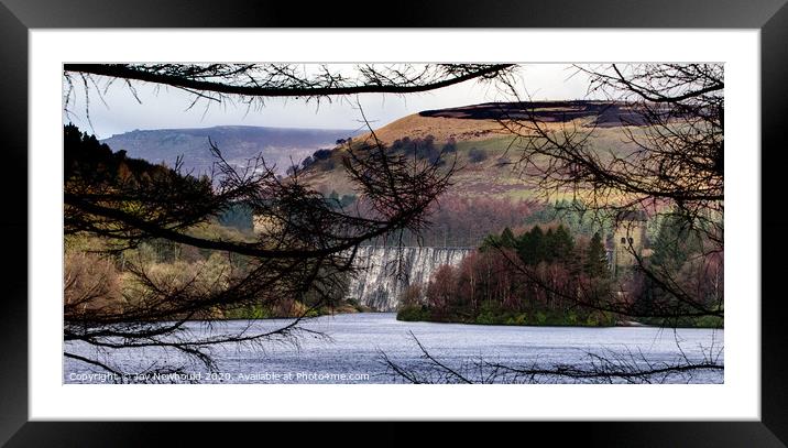 Howden Reservoir & Dam - Peak District Framed Mounted Print by Joy Newbould