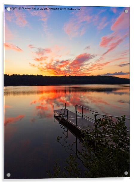 Sunrise 2 - Lake Pennessewassee, Maine Acrylic by Steven Ralser
