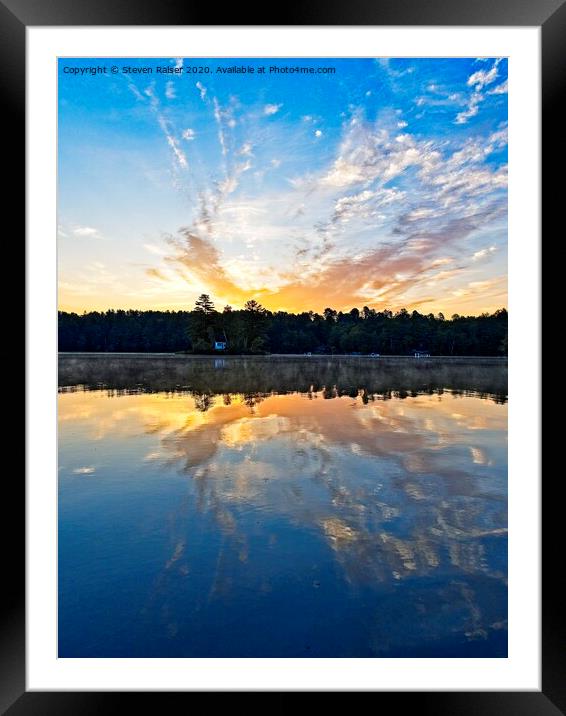 Sunrise 3 - Lake Pennessewassee, Maine Framed Mounted Print by Steven Ralser