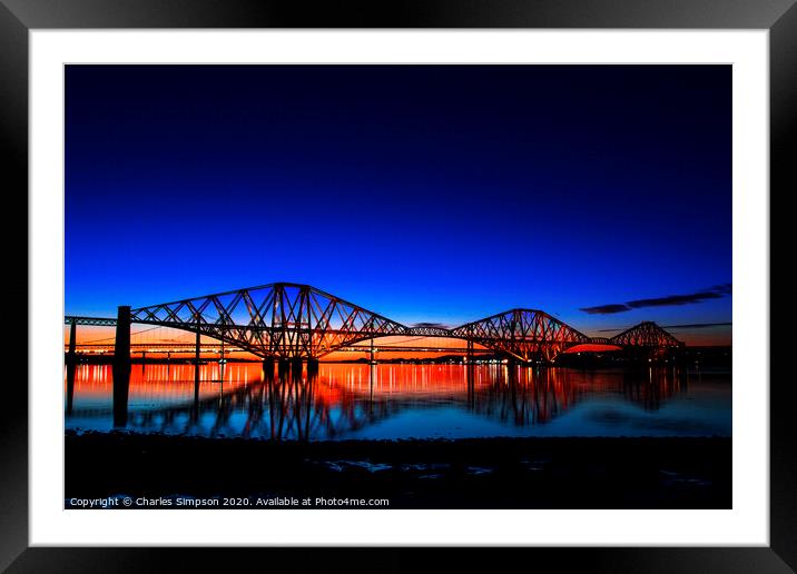 Forth Bridges Framed Mounted Print by Charles Simpson