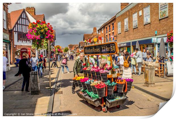 Flowers for sale, in Stratford Upon Avon. Print by Ian Stone