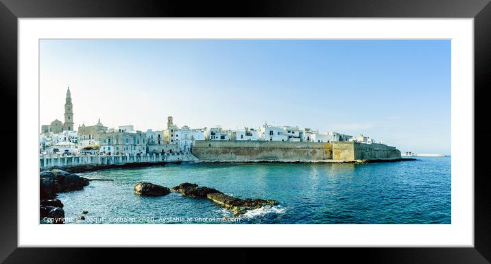 View from the port of the Adriatic city of Monopoli. Framed Mounted Print by Joaquin Corbalan