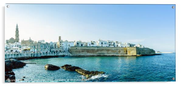 View from the port of the Adriatic city of Monopoli. Acrylic by Joaquin Corbalan